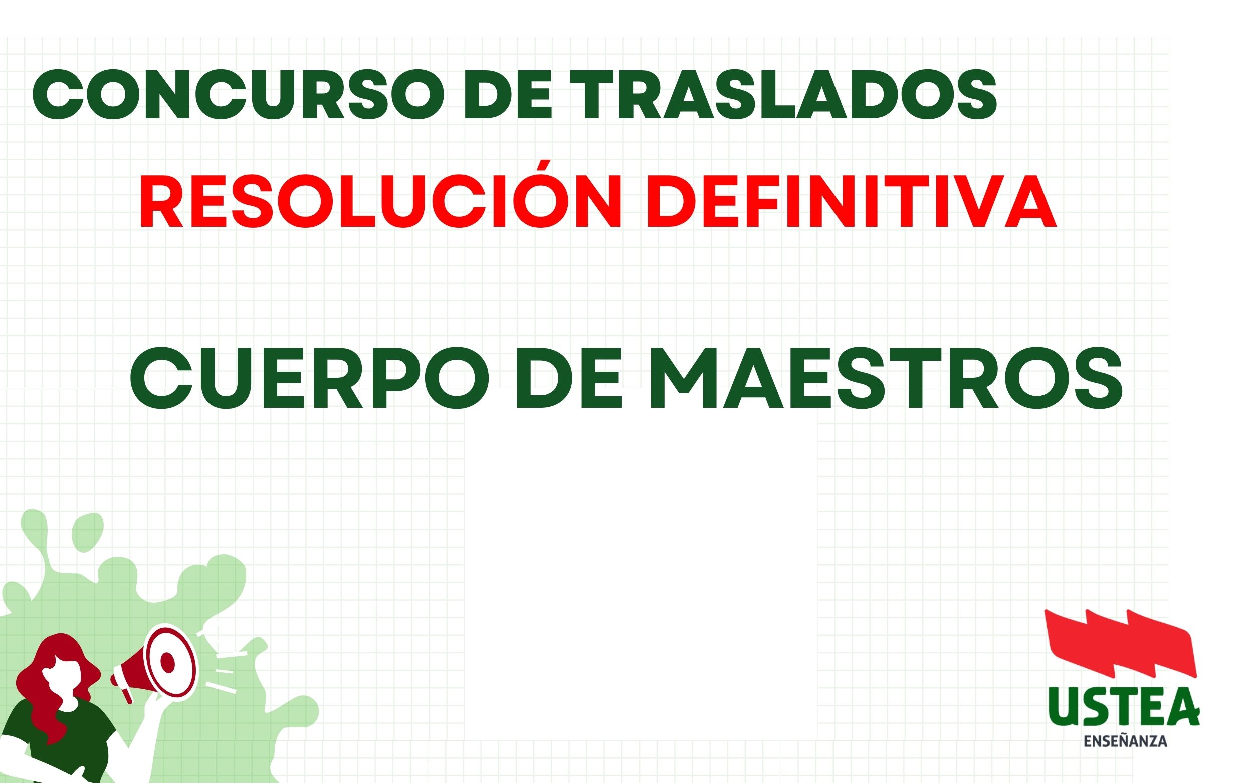 CONCURSO DE TRASLADOS: RESOLUCIÓN DEFINITIVA DEL CUERPO DE MAESTROS
