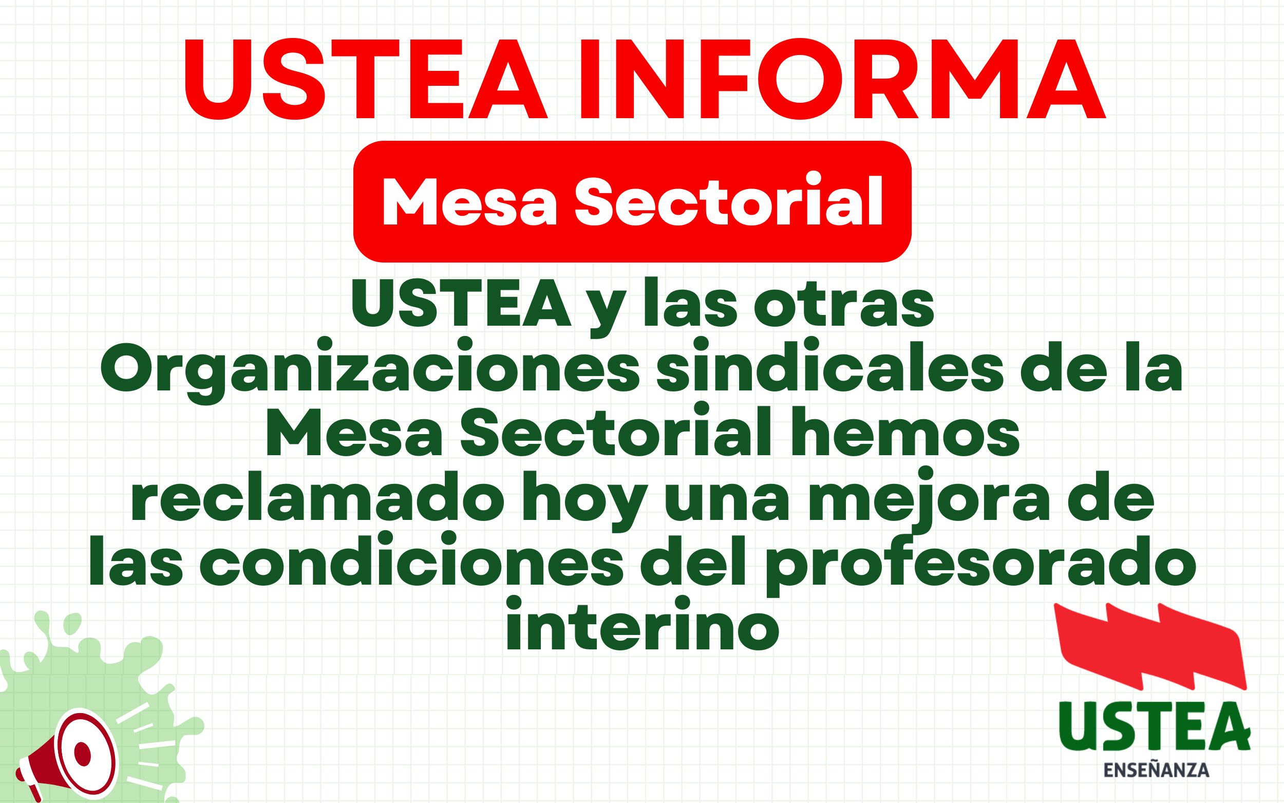 USTEA y las otras Organizaciones sindicales de la Mesa Sectorial hemos reclamado hoy una mejora de las condiciones del profesorado&hellip;