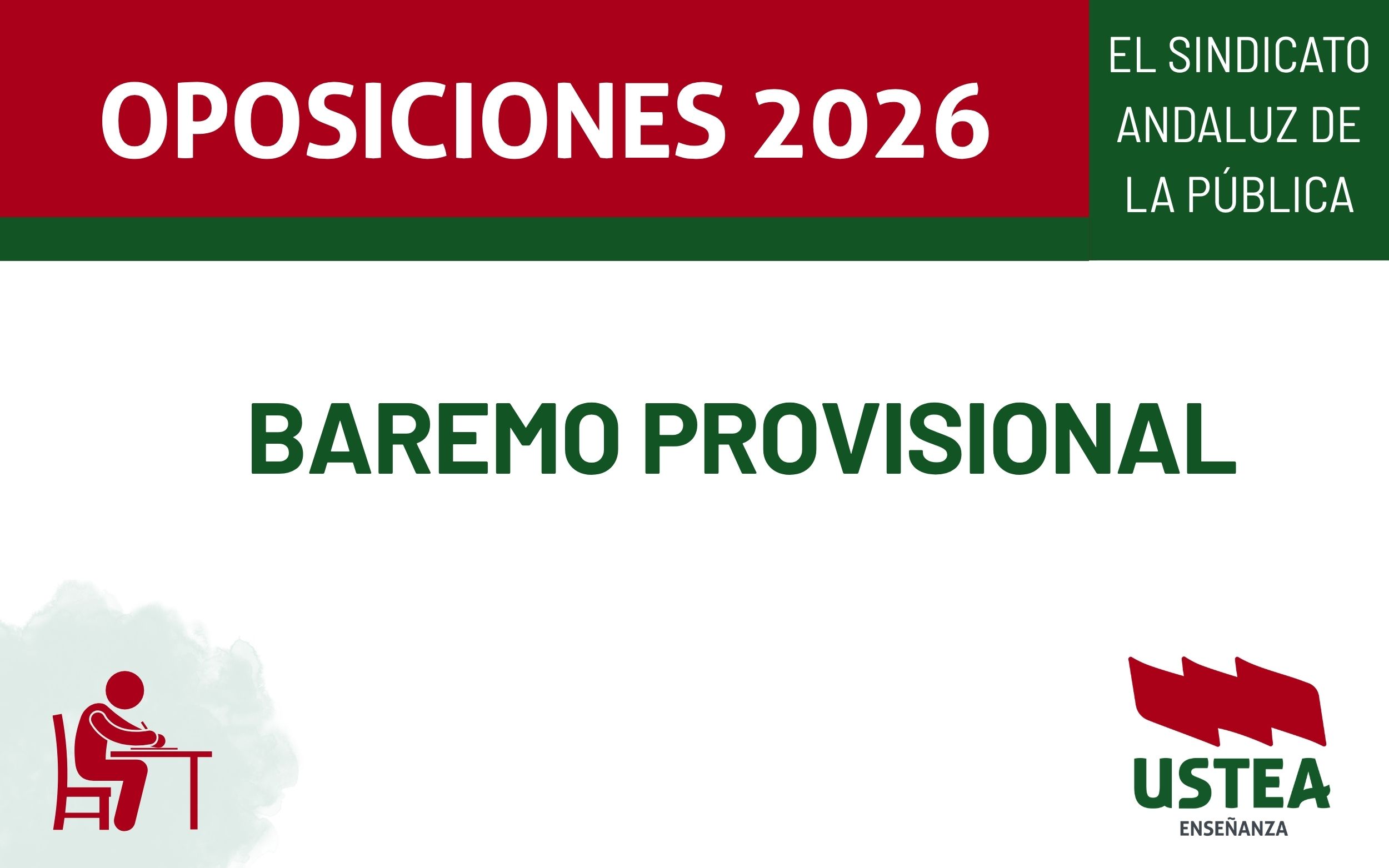 OPOSICIONES: BAREMO PROVISIONAL DE LA FASE DE CONCURSO
