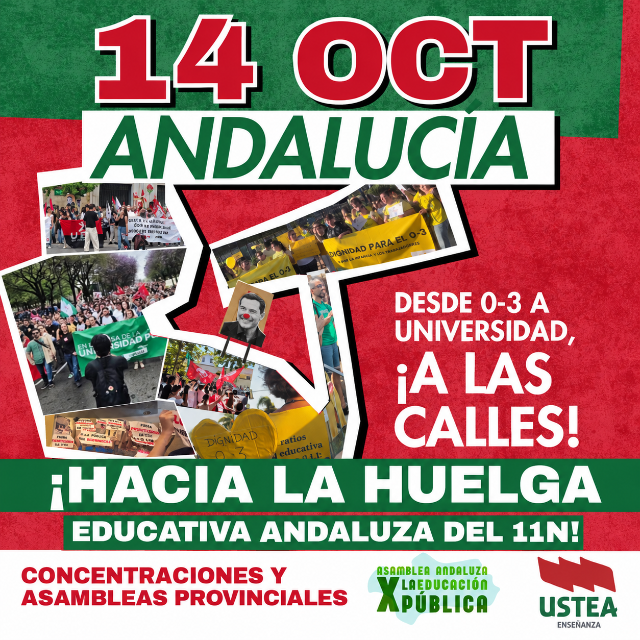 USTEA se moviliza el 14 de octubre por una defensa de la educación pública junto a la Asamblea Andaluza por&hellip;