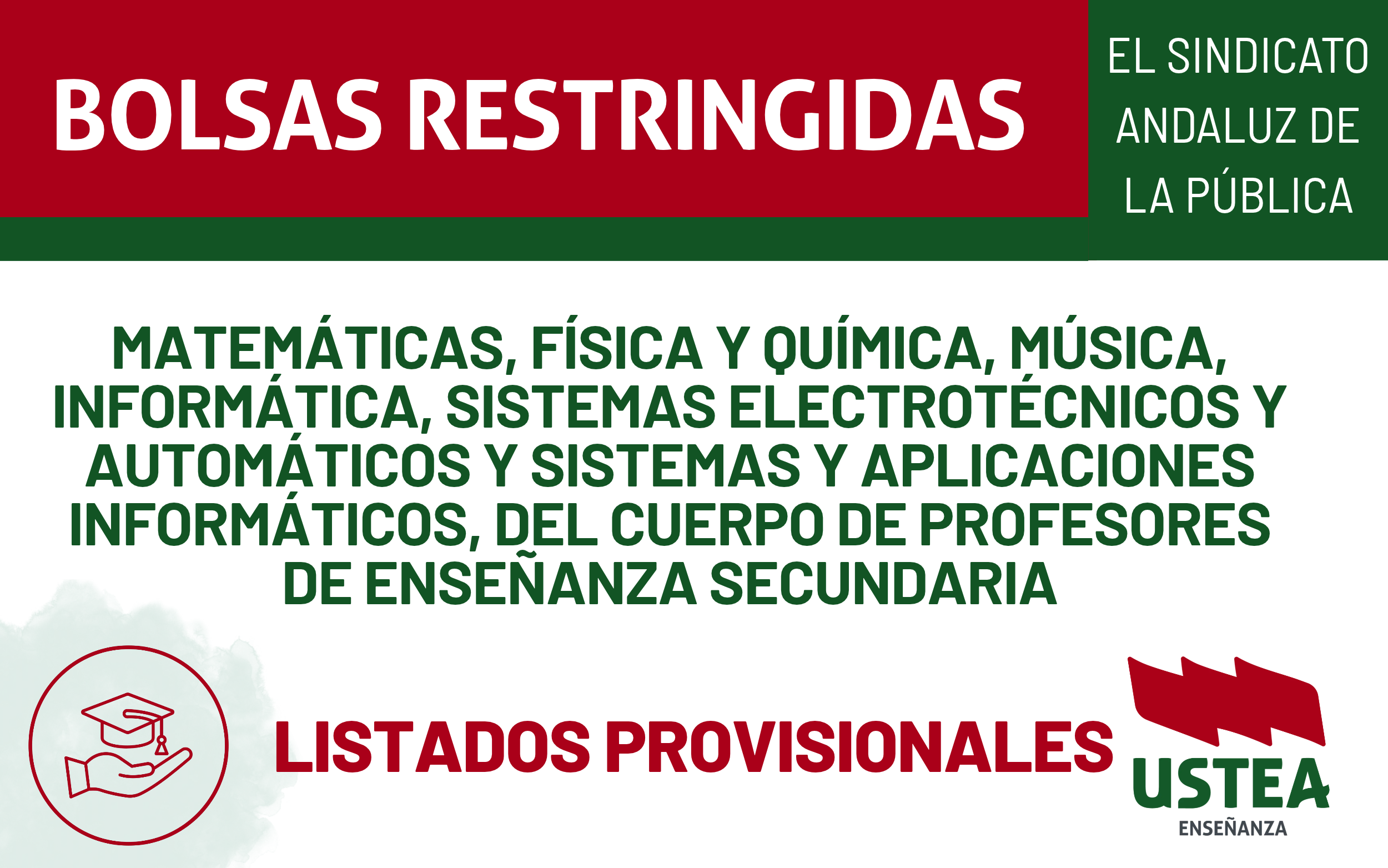 BOLSAS: Listados provisionales de personal admitido. SECUNDARIA
