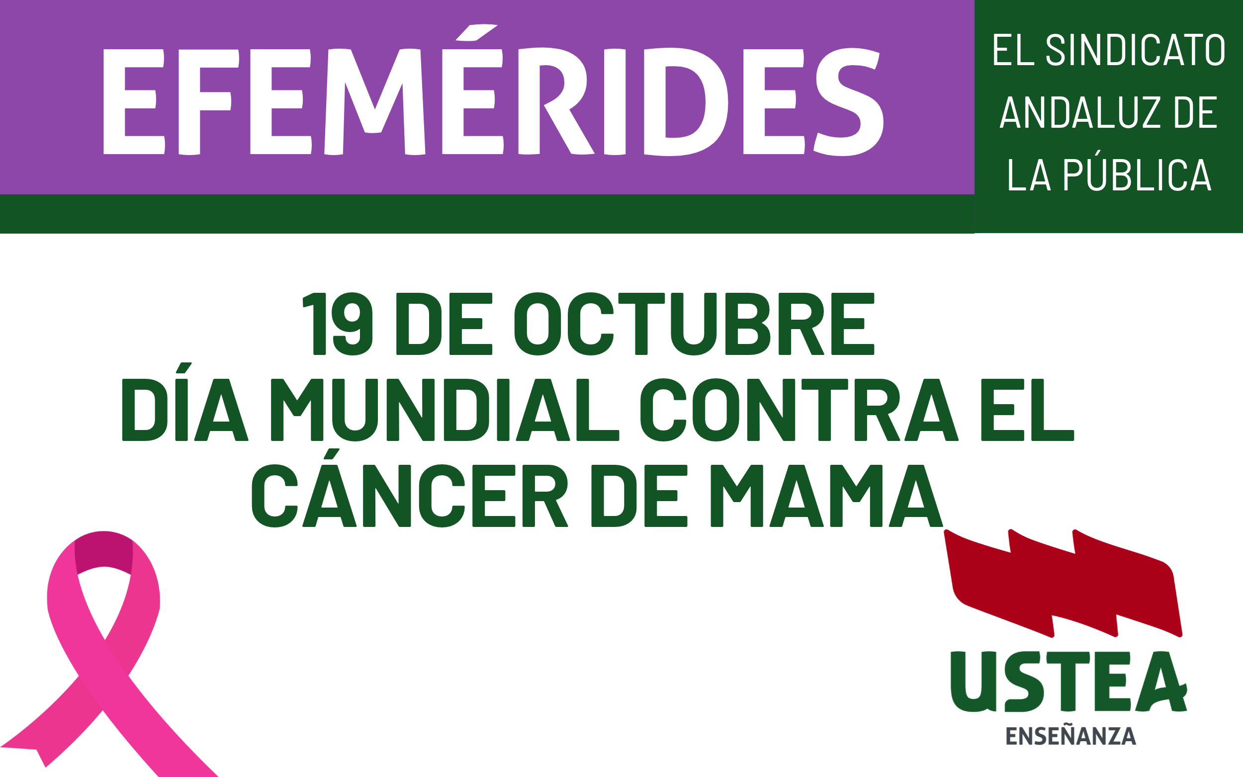 19 DE OCTUBRE | DÍA MUNDIAL CONTRA EL CÁNCER DE MAMA